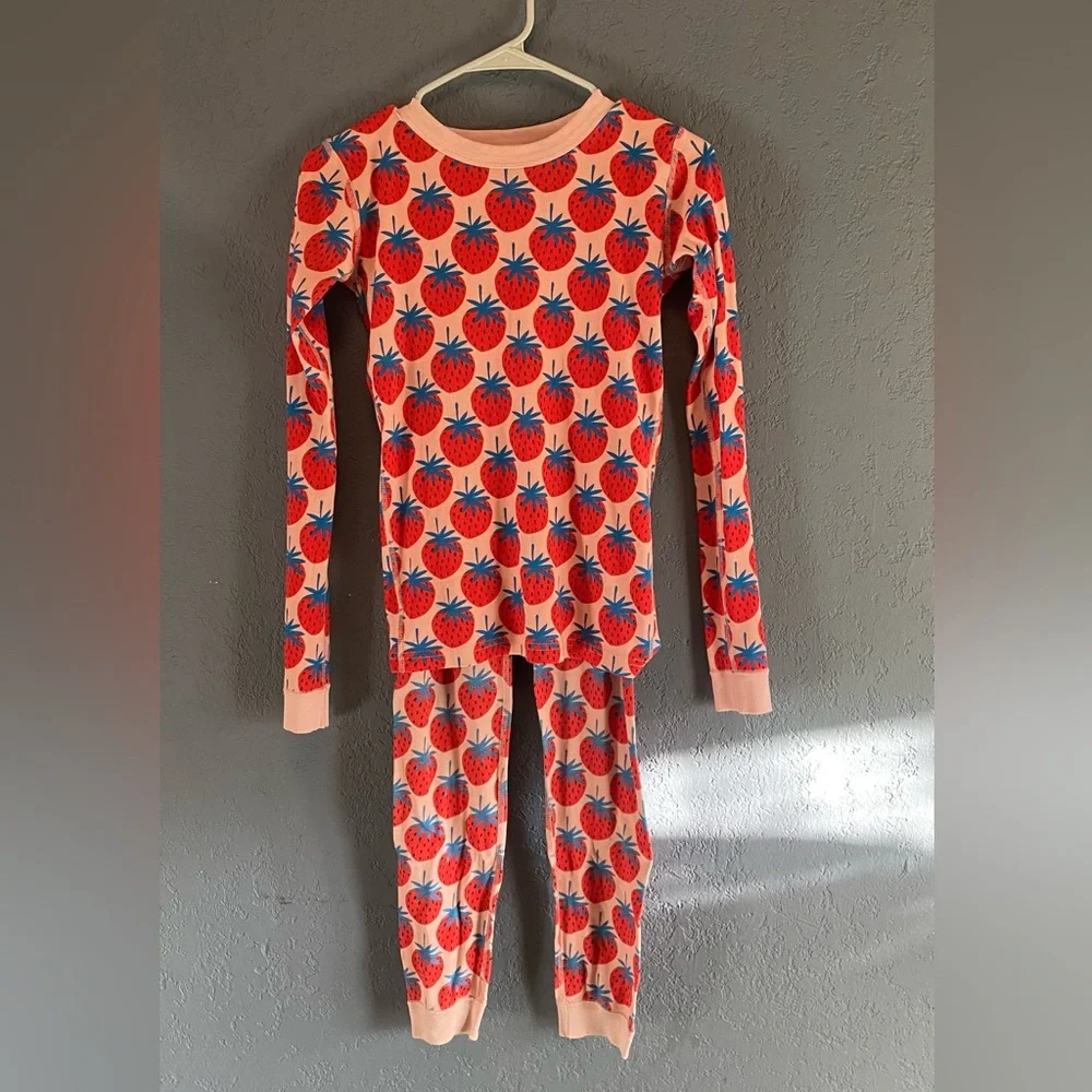 Hanna Anderson Strawberry Print Kids Pajamas size 14 🍓 - Picture 4 of 4